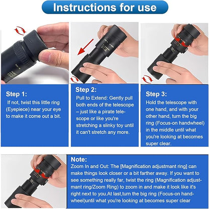 10-300x40 Monoculars for Adults High Powered – Zoom Monocular Telescope - Image 6