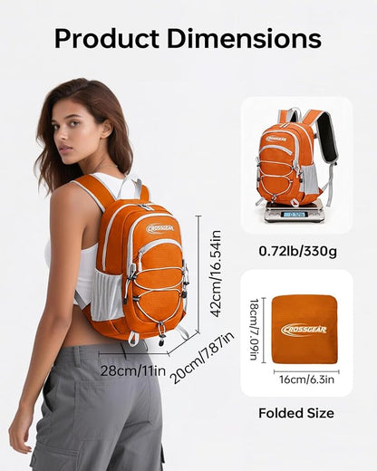 CROSSGEAR Packable Hiking Backpack, 24L Lightweight Foldable Daypack, RFID - Image 4