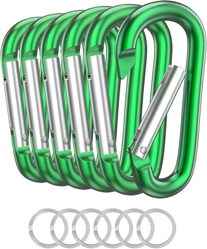 Carabiner Keychain Clip -3" Aluminum Carabiner D Ring, Caribeener Clips by LINGXINXIN