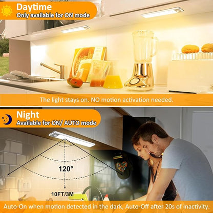 51-LED Motion Sensor Under Cabinet Lighting, 12-inch Magnetic Rechargeable - Image 2
