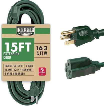 Outdoor Extension Cord 15 Ft by Cablectric