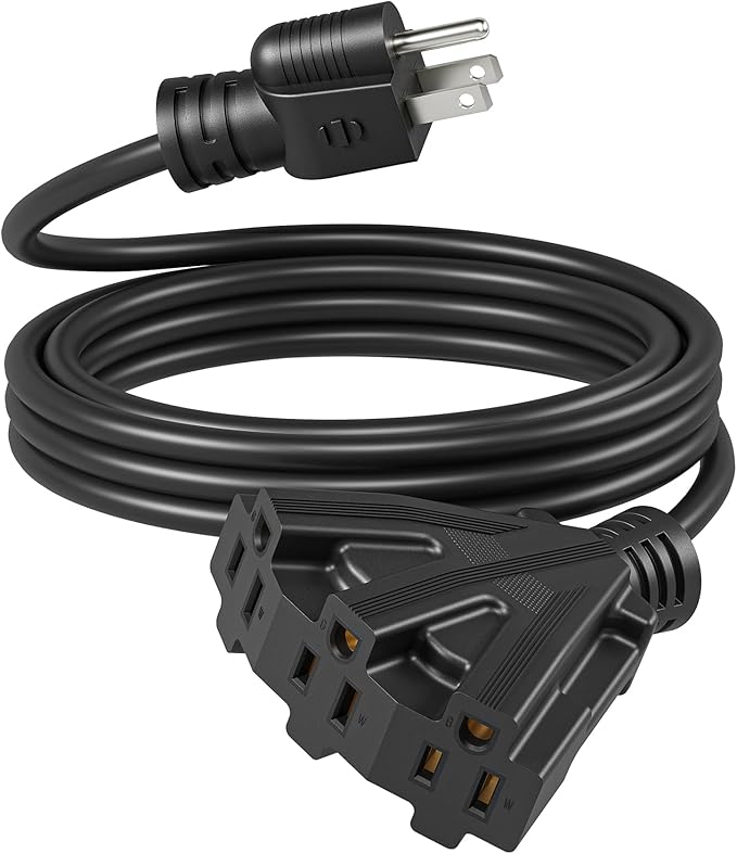 DEWENWILS 10FT Outdoor Extension Cord, Tri-Tap Extension Cord Splitter by DEWENWILS