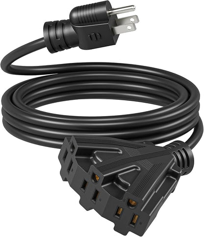 DEWENWILS 10FT Outdoor Extension Cord, Tri-Tap Extension Cord Splitter by DEWENWILS