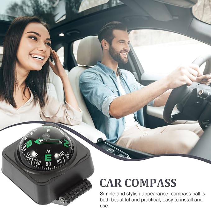 SOLUSTRE Car Dashboard Compass Ball Portable Auto Compass - Image 9