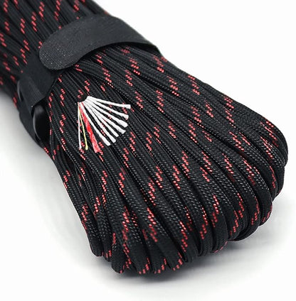 PSKOOK Survival Paracord Parachute Fire Cord Survival Ropes Red Tinder Cord PE by PSKOOK