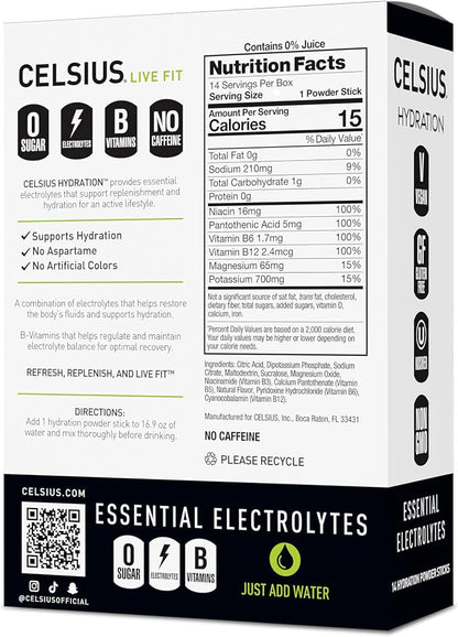 CELSIUS Hydration™ Lemon Lime, Sugar Free Electrolyte Hydration Drink Mix - Image 2