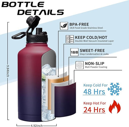 64OZ Vacuum Insulated Water Bottle - Image 5