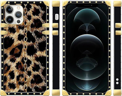 Compatible with iPhone 12 Pro Max Case, Seamless Gold Chain Leopard Luxury - Image 2