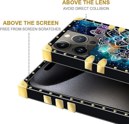 Compatible with iPhone 16 Pro Max Case, Starry Sky Colourful Mandala Luxury - Image 6
