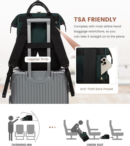 LOVEVOOK Laptop Backpack for Women, 15.6'' Waterproof Nurse Bag Teacher Work - Image 7