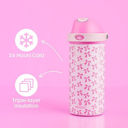 18 oz Kids Water Bottle for School: Meoky 18 oz Stainless Steel Insulated Water - Image 3