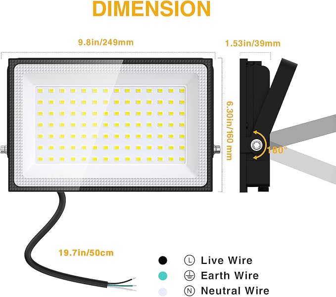 Onforu 80W LED Flood Lights Outdoor, 8000LM Super Bright Security Light - Image 5