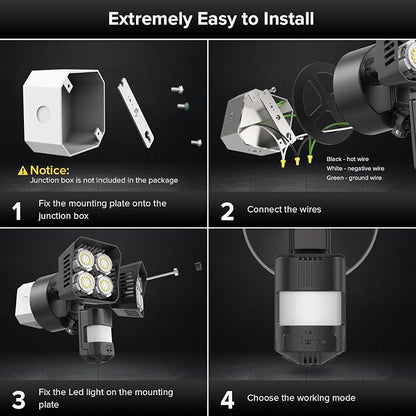 SANSI 7000LM Motion Sensor Outdoor Lights, Brightness LED Flood Lights Outdoor - Image 6