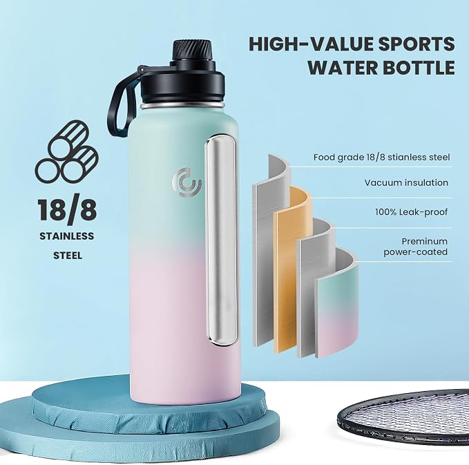 Sports Water Bottle 40oz, Insulated Water Bottle - Image 3