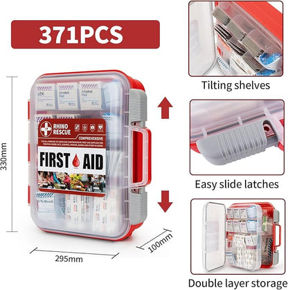 RHINO RESCUE 371 Pieces OSHA All-Purpose First Aid Kit, Home & Office - Image 2