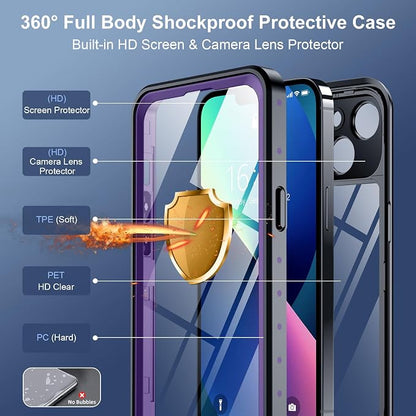 SPIDERCASE for iPhone 13 Case Waterproof, Built-in Lens & Screen Protector - Image 4