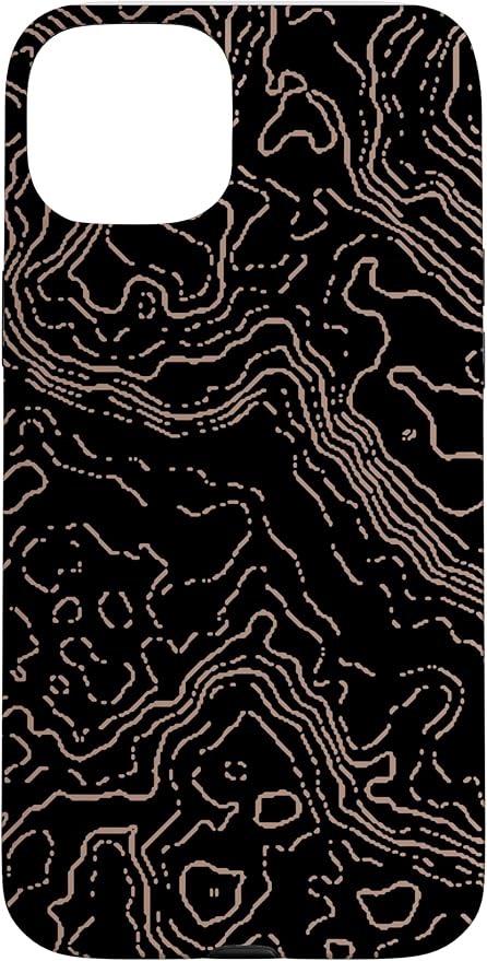Topography Black & Brown Abstract Pattern Topographic Map Case by Unknown