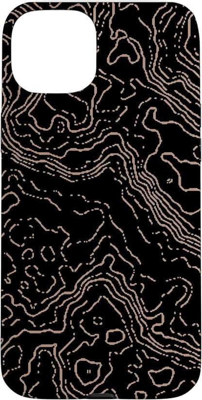 Topography Black & Brown Abstract Pattern Topographic Map Case by Unknown