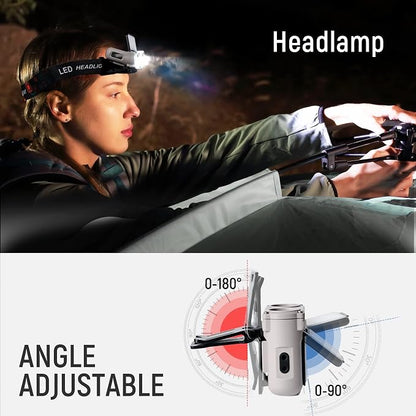Hopedone LED Hard Hat Light, 800Lumens Rechargeable Dimmable Clip on Cap Lights - Image 5