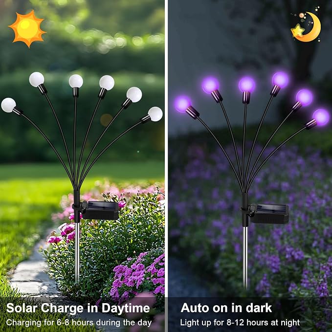 NBQQ Solar Garden Lights Outdoor, Waterproof Solar Powered Lights - Image 7