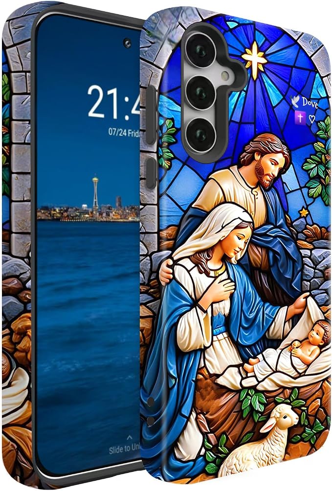 Compatible for Samsung Galaxy S25 FE 5G Case, Dual Layer Heavy Duty 2 in 1 by BSMOSPER