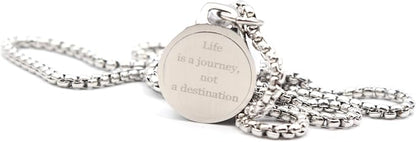 Engraved Compass Necklace, Navigation Compass Necklace - Image 4