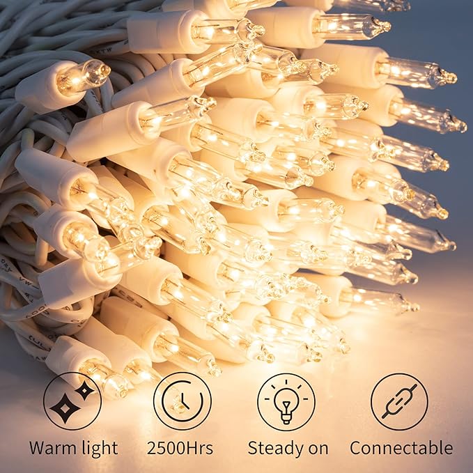 Brightown 50 Count Warm White Christmas Lights, Christmas Tree String Lights - Image 2