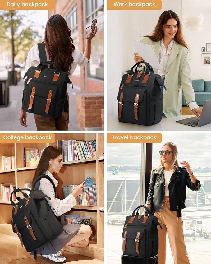 LOVEVOOK Laptop Backpack for Women, Teacher Nurse Work Laptop Bag, Waterproof - Image 9