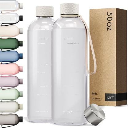 KIVY Large Water Bottle 50oz Fits Backpack & Cupholder by KIVY