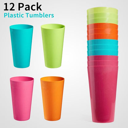 Plastic Tumblers 35-ounce Large Cups Reusable Drinking Glasses set of - Image 7