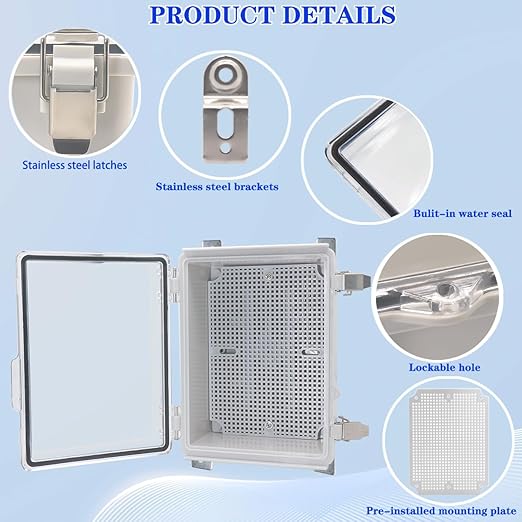Waterproof Electrical Box with Mounting Plate, IP67 Junction Box Stainless - Image 3