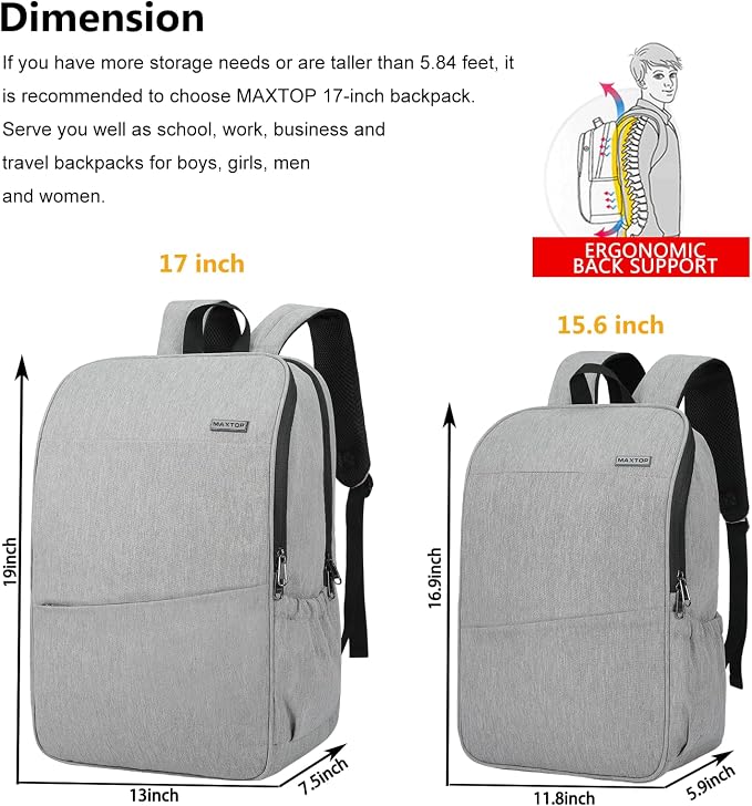 MAXTOP Deep Storage Laptop Backpack Business Anti-theft Backpacks College - Image 5