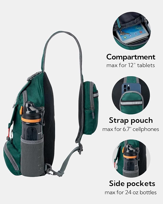WATERFLY Packable Small Crossbody Sling Backpack Shoulder Chest Bag Daypack - Image 5