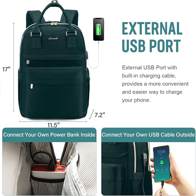 LOVEVOOK Laptop Backpack for Women 15.6 Inch Laptop Bag - Image 5