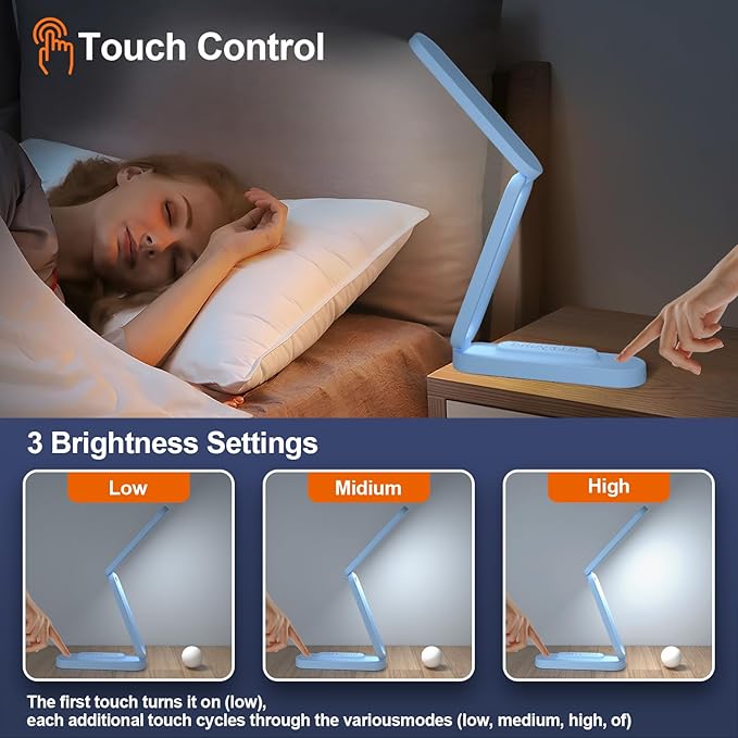 Giryuhd LED Desk Lamp for Office Home & Battery Operated Lamp Rechargeable Lamp - Image 2