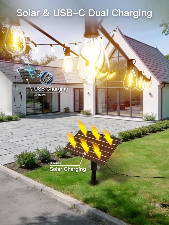 100FT Solar String Lights Outdoor Waterproof, 35+1 LED Solar Powered Lights - Image 5