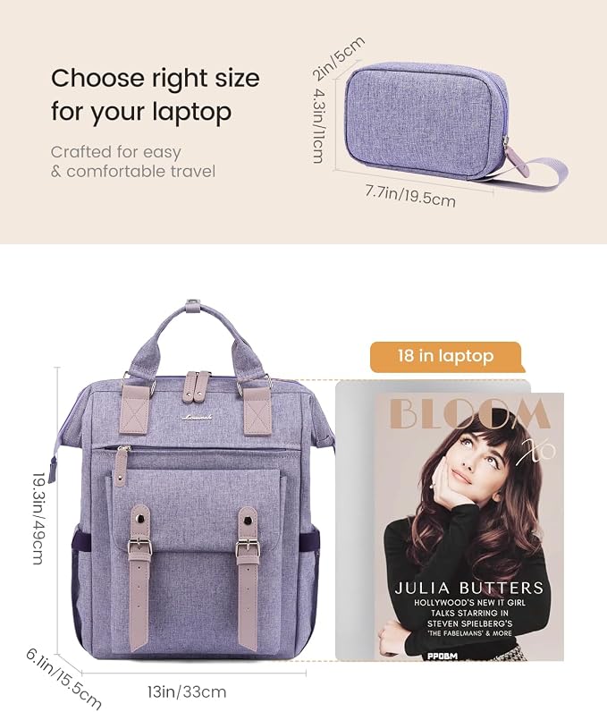 LOVEVOOK Extra Large Backpack for Women, 18 Inch Travel Laptop Backpack - Image 7