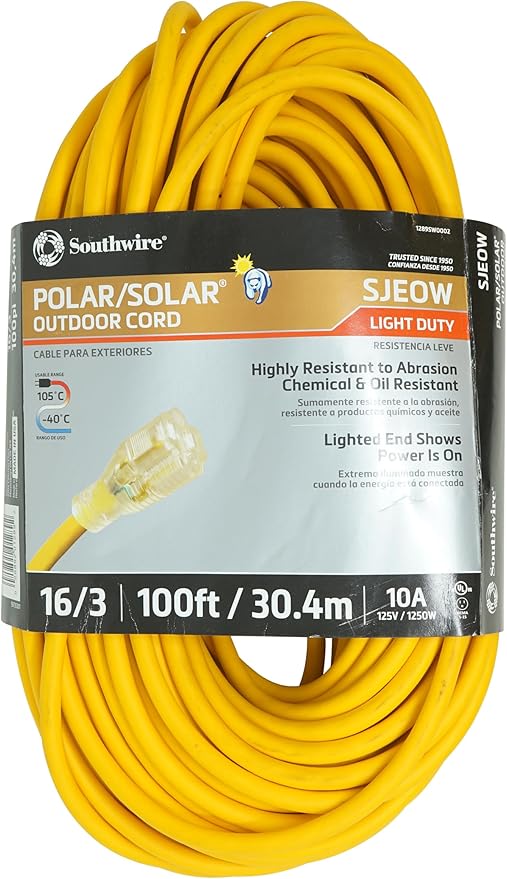Southwire 100-Foot All-Weather 16/3 Extension Cord by Southwire
