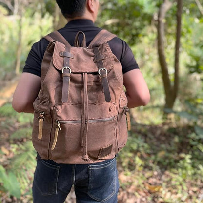 AUGUR High Capacity Canvas Vintage Backpack - Image 6