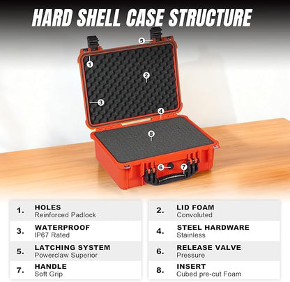 Jack Boss 16x 12.8x 6.8 Inch Hard Case, Portable Weather Waterproof Protective - Image 3