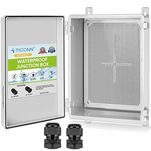 TICONN Outdoor Electrical Box Waterproof, Junction Box IP67 ABS Plastic by TICONN