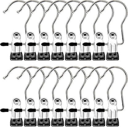 Boot Hangers Clips, 16 Pack Laundry Hooks Hanging Clips Clothes Pins Closet by MECHEER