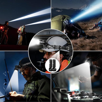 Headlamp Rechargeable Super Bright, 2 Pack High Lumen LED Head Lamp - Image 9
