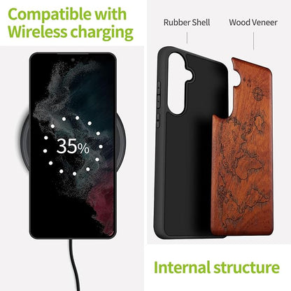 Carveit Wood Case for Galaxy S24 Plus Case Shockproof Protective Cover Unique - Image 5