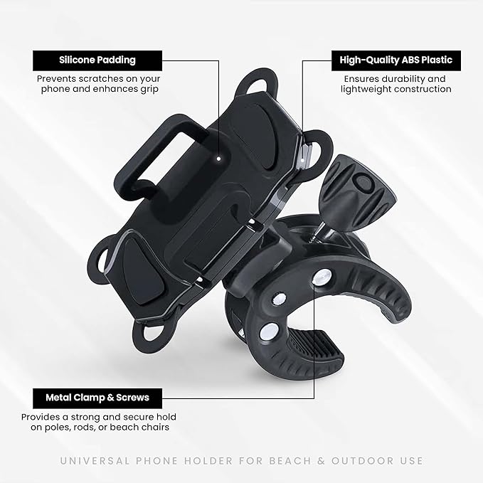 Beach Umbrella & Chair Phone Holder – Universal Clamp - Image 4