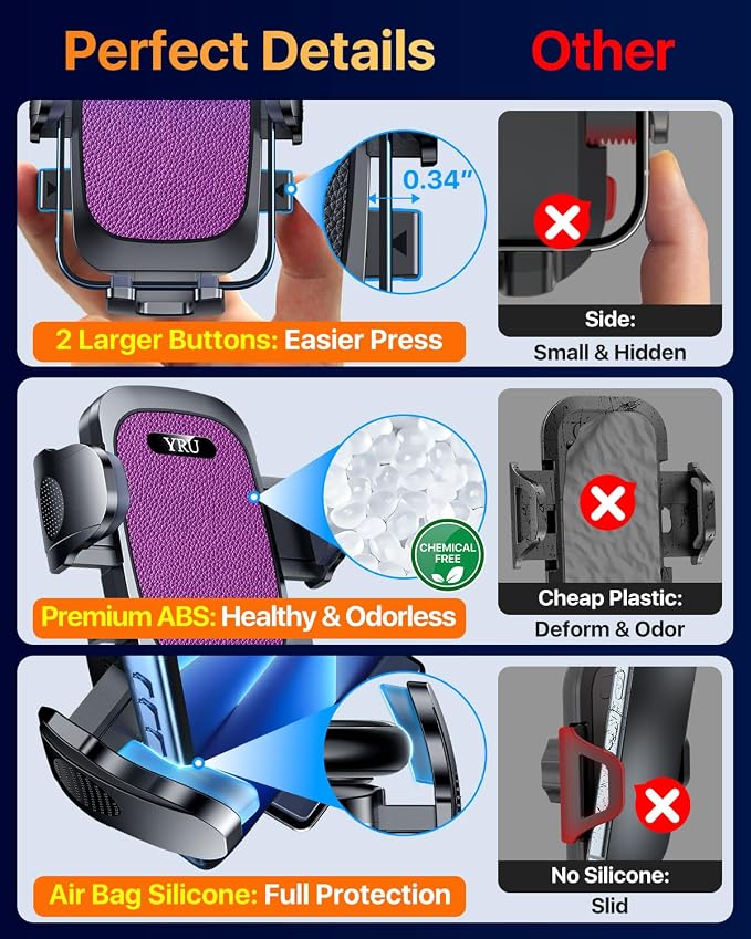 YRU Car Phone Holder Mount Dashboard Cell Phone Holder - Image 5