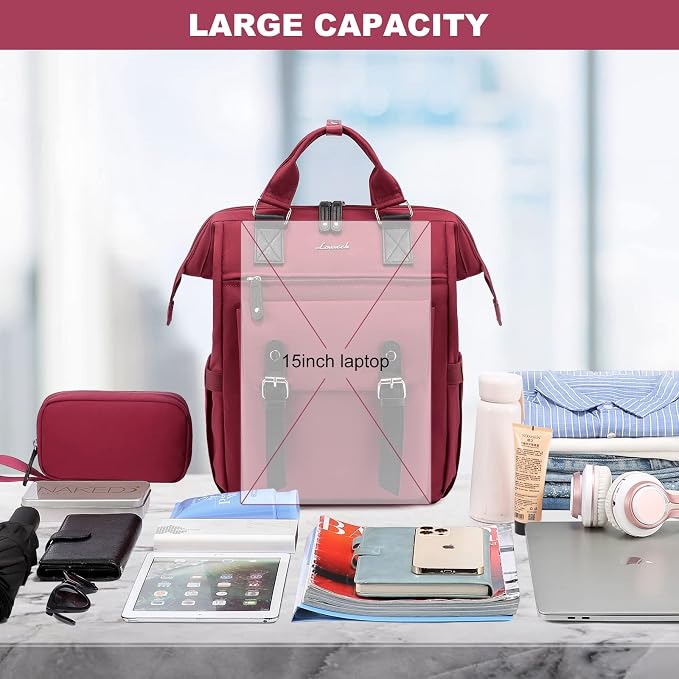 LOVEVOOK Laptop Backpack for Women Work Travel Backpack Teacher Commuter - Image 3