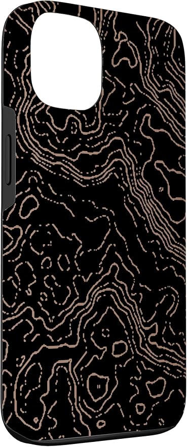 Topography Black & Brown Abstract Pattern Topographic Map Case - Image 3
