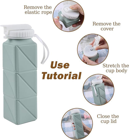 EOBTAIN Pink Travel Collapsible Water Bottle - Image 7