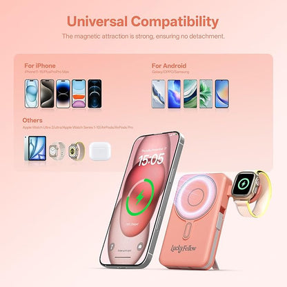 Magnetic Portable Charger Built-in Cables, 10000mAh Fast Charging Wireless - Image 5